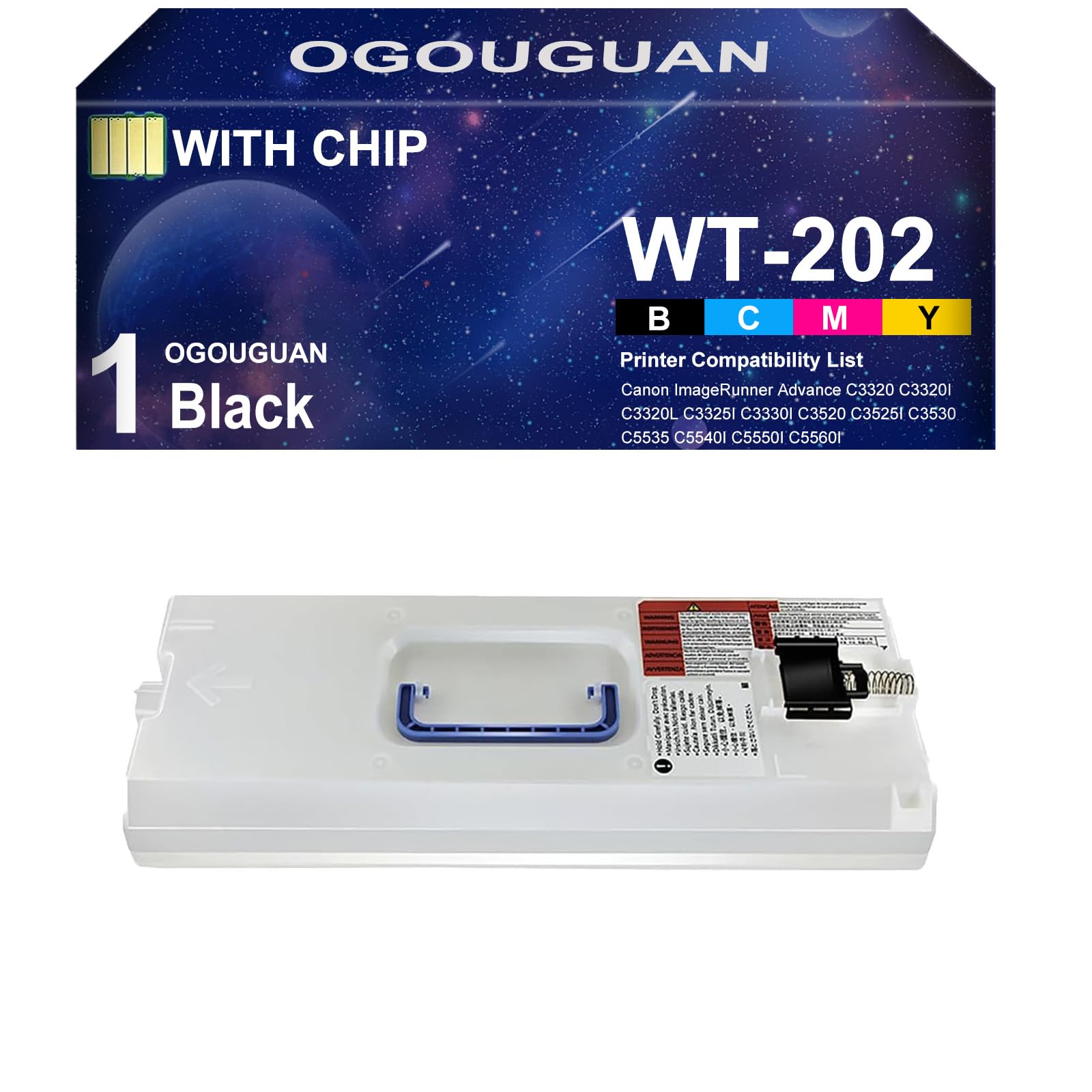 WT-202 WT202 Ersatz für Abfalltonerbox für Canon ImageRunner Advance C3020 C3320, kompatibel mit C3330 C3325 C3350 C3520 C5535 C5540 C5550 C5560 (1 Schwarz)