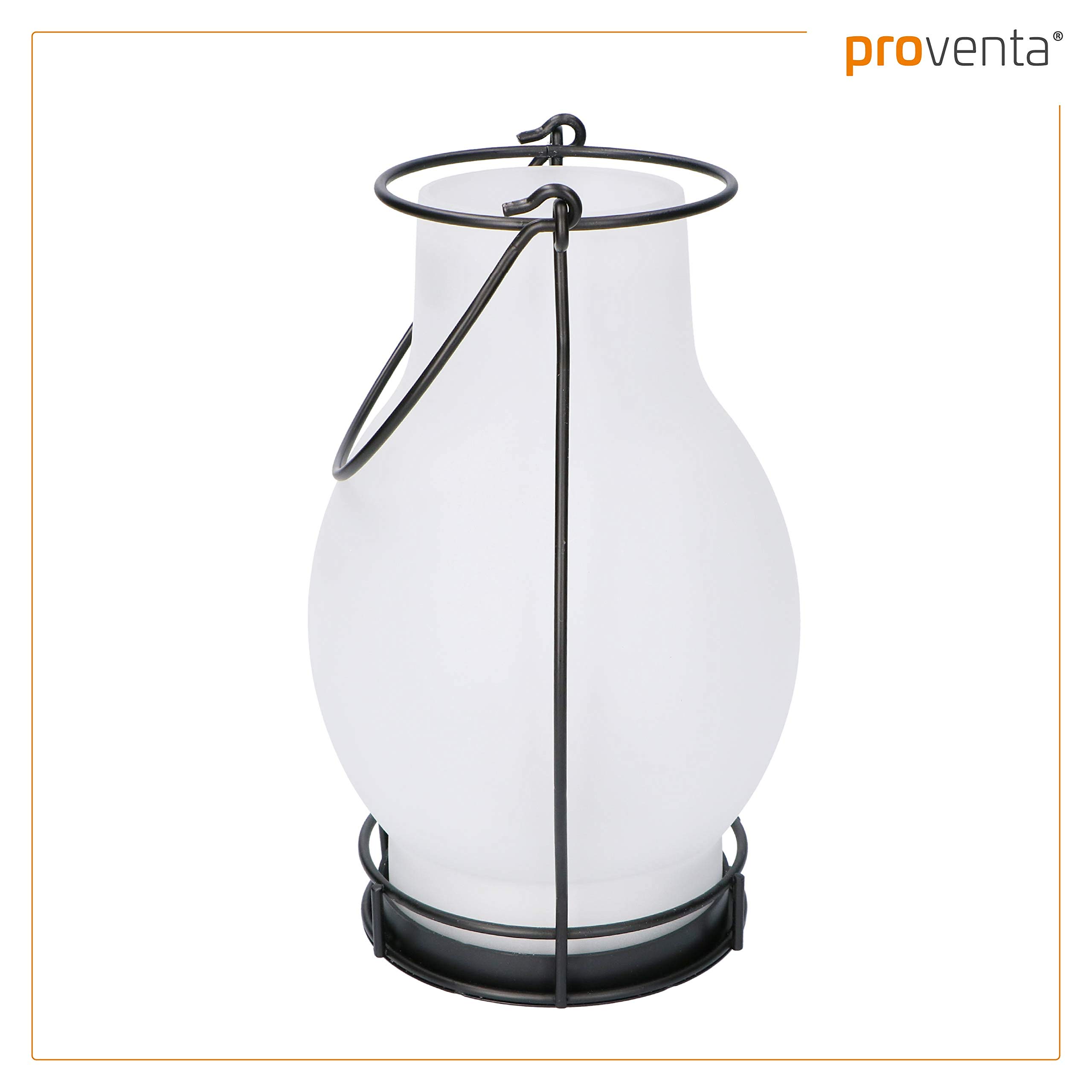 Proventa Dekorative LED Solar Laterne, 2 Stück, Glas/Metall, mit Flammeneffekt, Höhe 28 cm, inkl. Wechselakku, für Außen, IP44