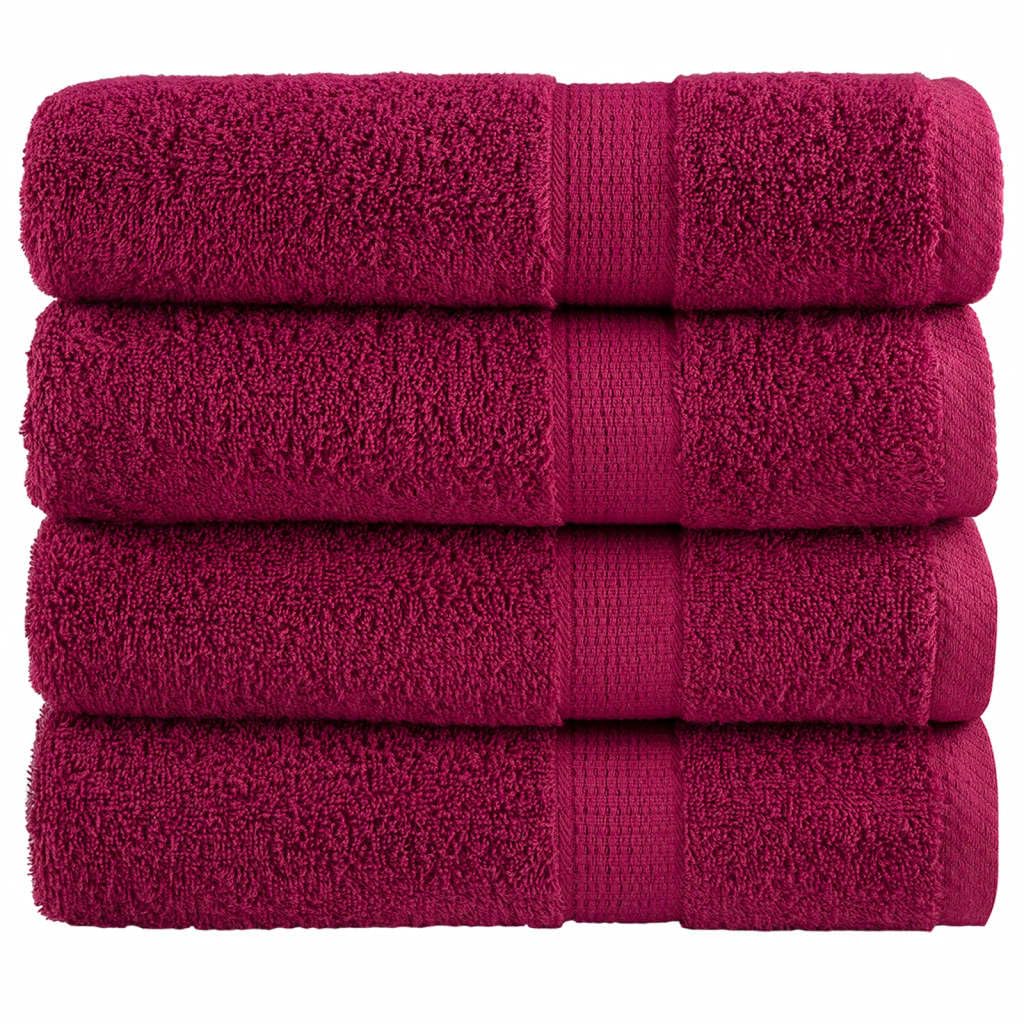 Asciugamani da Doccia 4 pz Bordeaux 70x140cm 600gsm 100% Cotone,Teli Doccia e Sauna,Asciugamani da Doccia-137213