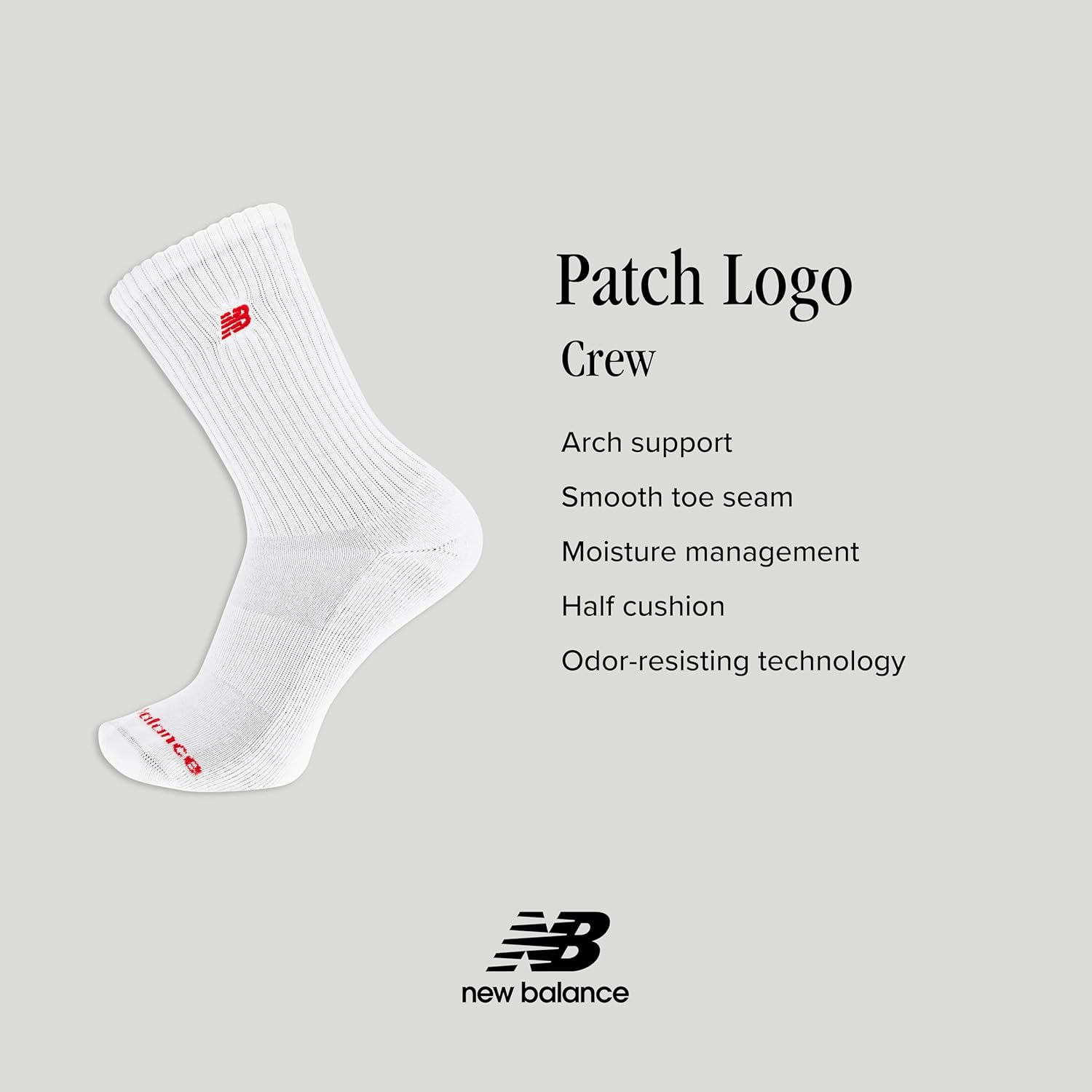 New Balance unisex-adults Men's and Women's Organic Cotton Crew Socks - 3 Pairs - Arch Support - Image 5