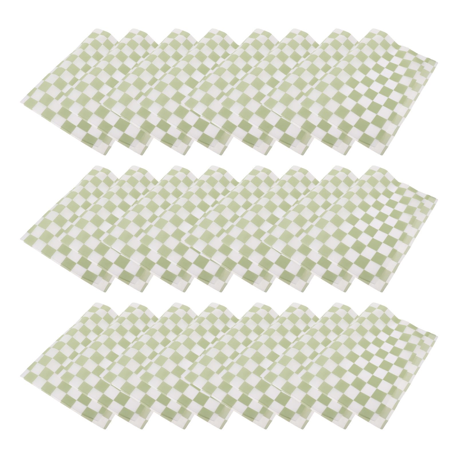 SHINEOFI Geschenkpapier 100 Stück in Salbeigrün mit Elegantem Schachbrettmuster aus Papier zum Verpacken von Handgemachten Seifen und Schmuck mit Sauberen Kanten
