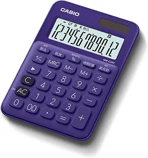 カシオ カラフル電卓 パープル 12桁 ミニジャストタイプ MW-C20C-PL-N