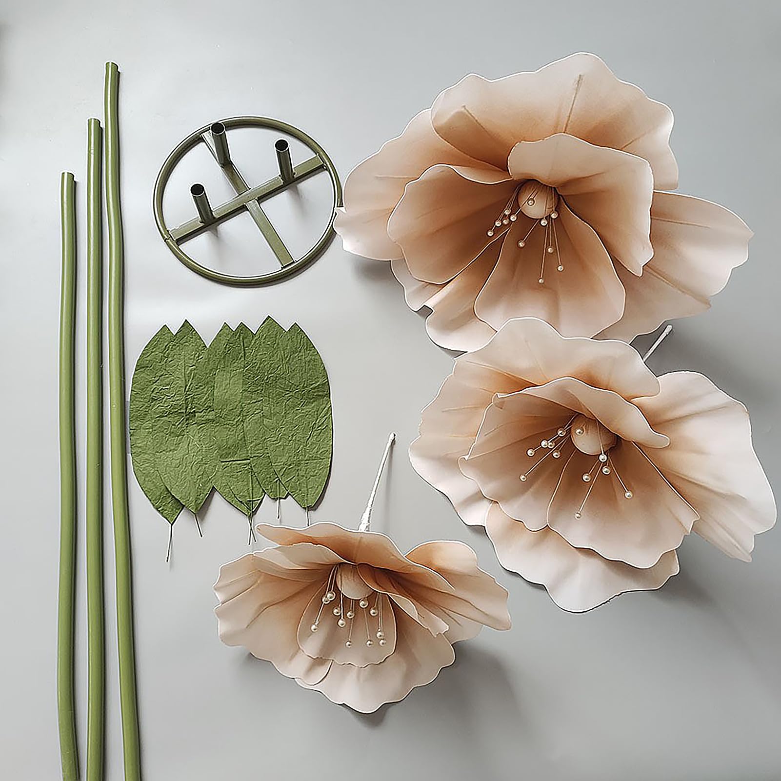 Sempoda Fiori Giganti per Decorazione, Fiori Giganti da 1,5 M con Steli e Supporti, Grande Fiore Artificiale per Fondale, Fiori Primaverili Artificiali per Sfondo di Feste di Matrimonio,