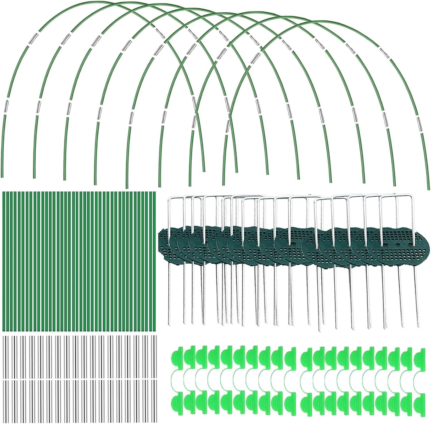 40 Pcs Greenhouse Hoops Kit, Gardening Grow Tunnel Hoops for Raised Bed Rust-Free Coated Fiberglass Garden Support Hoops Frame, Plant Supports Garden Stakes for Garden Plant Shade Cloth Row (40PCS)