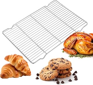 Cooling Rack & Baking Rack for Cooking and Baking, 11.4" x 7.4" Heavy Duty Stainless Steel Wire Rack for Grilling, Roasting, Drying, Oven & Dishwasher Safe Sheet Pan Cooling Rack
