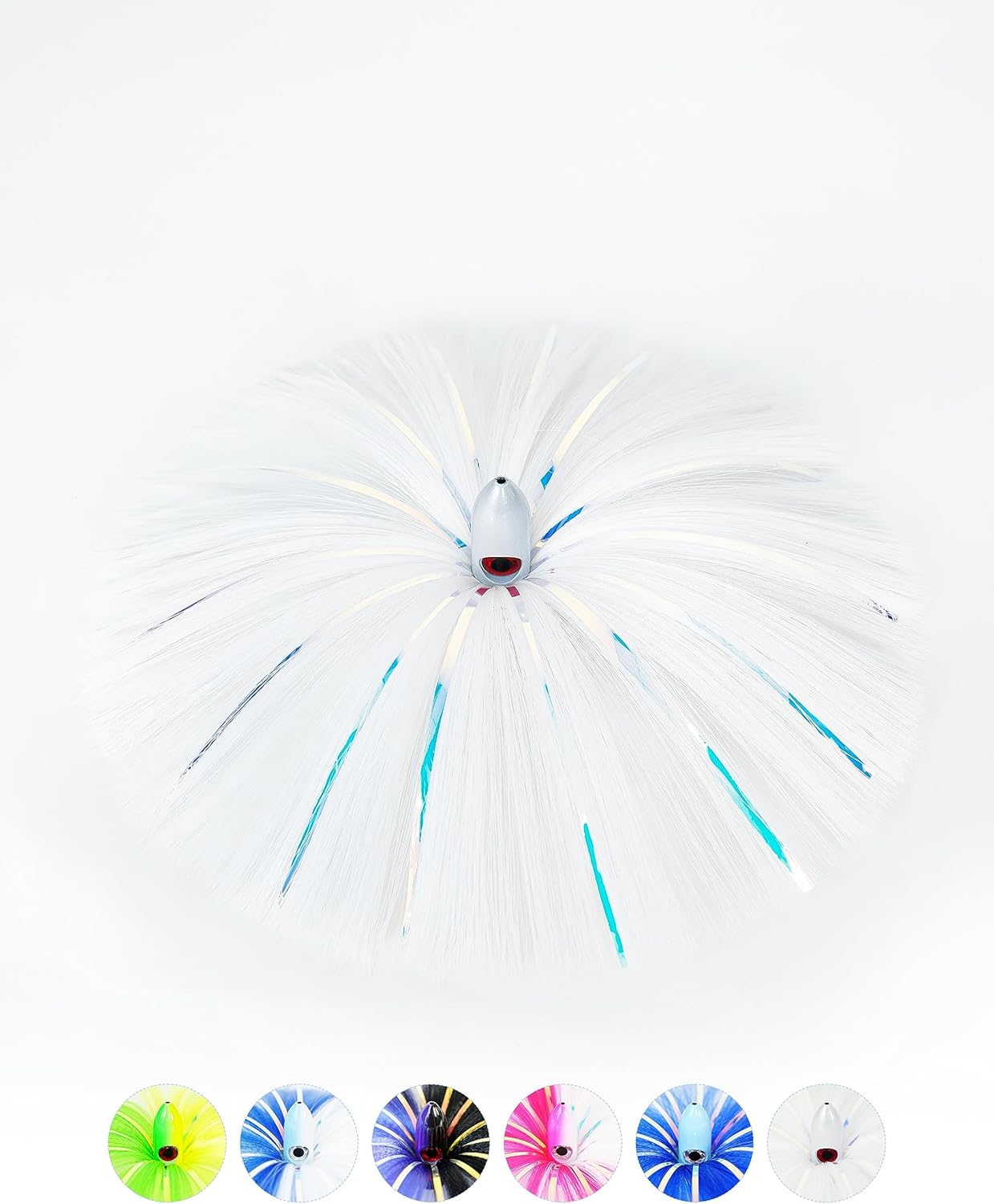 BLUEWING Sea Trolling Lures with Lead Head Saltwater Fishing Witches Big Game Ballyhoo Skirt for Tuna, Wahoo, Sailfish, Mahi Mahi 1oz, 2oz, 4oz, 6oz, 8oz