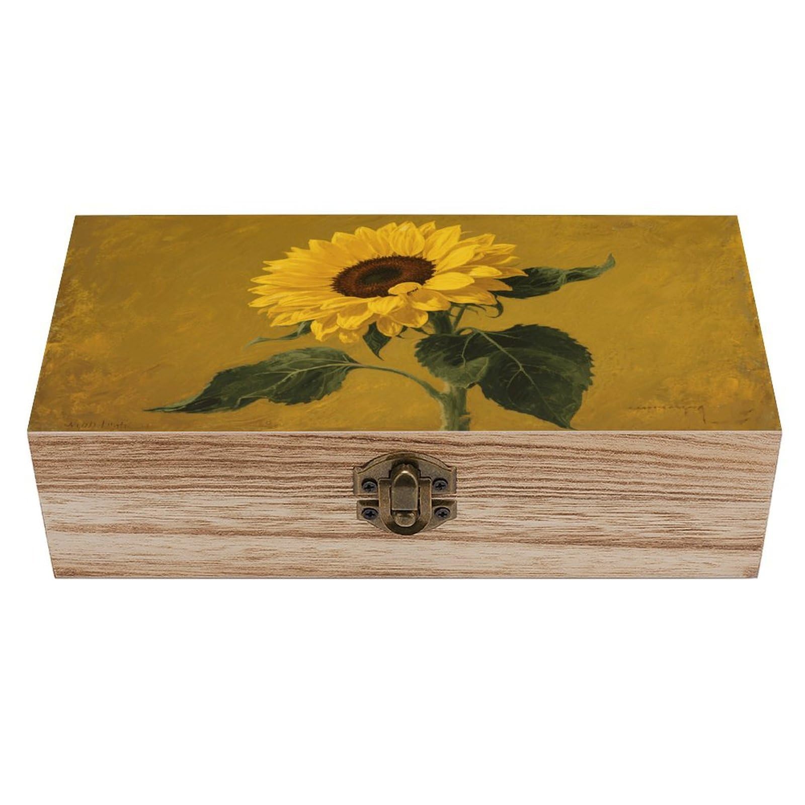 VstaDank Floral Wooden Storage Box Decorative Jewelry Case with Lids Exquisite Wood Box Letters Gifts Acacia Wood Boxes Fashion Wooden Keepsake Boxes for Men Women