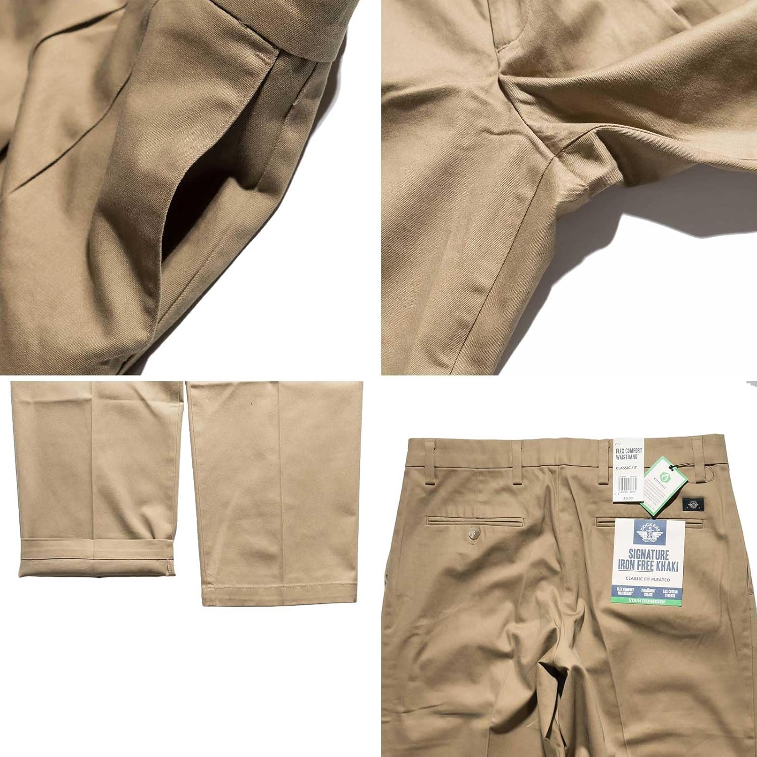 Classic Fit Signature Iron Free Khaki with Stain Defender Pants - Pleated (Regular and Big & Tall) - Image 5