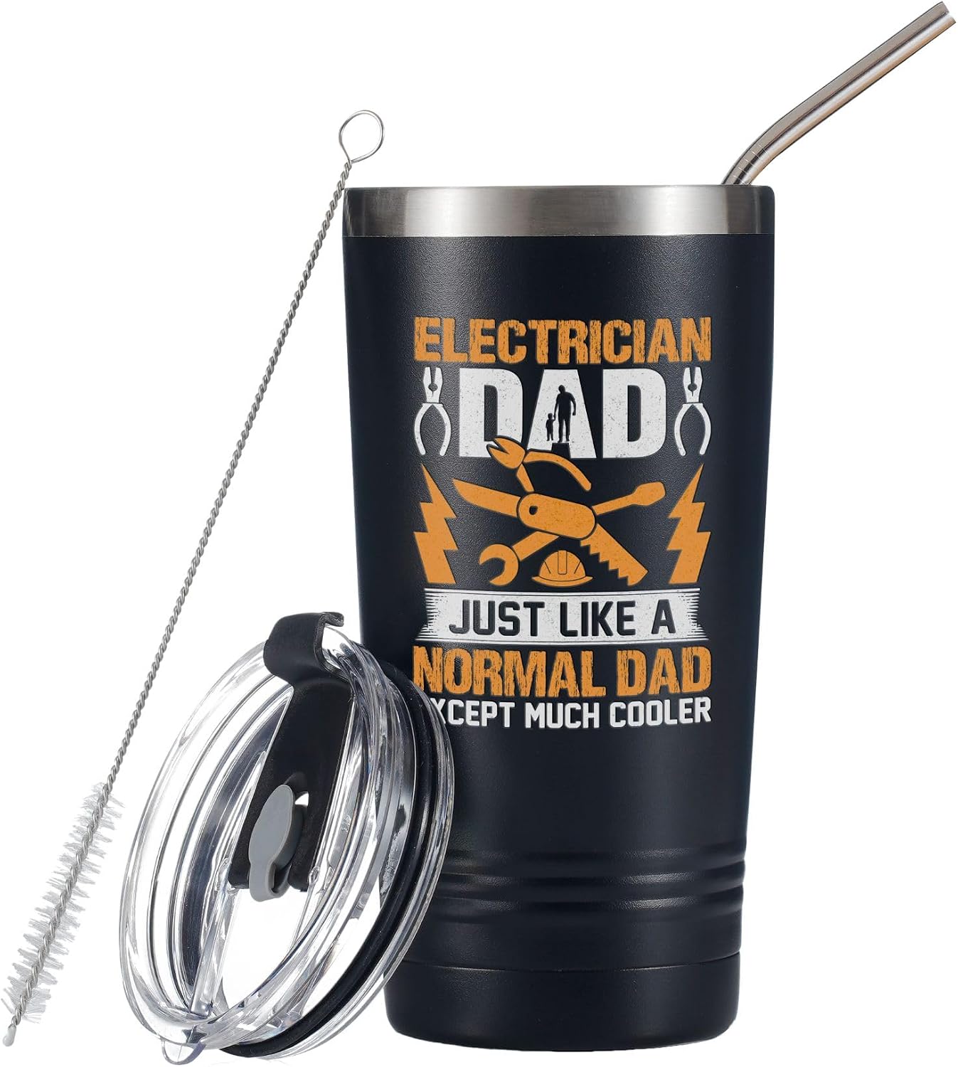 Onebttl Electrician Gifts for Men Dad Husband - Much Cooler Father's Day Tumbler - Journeyman Travel Coffee Mug 20oz