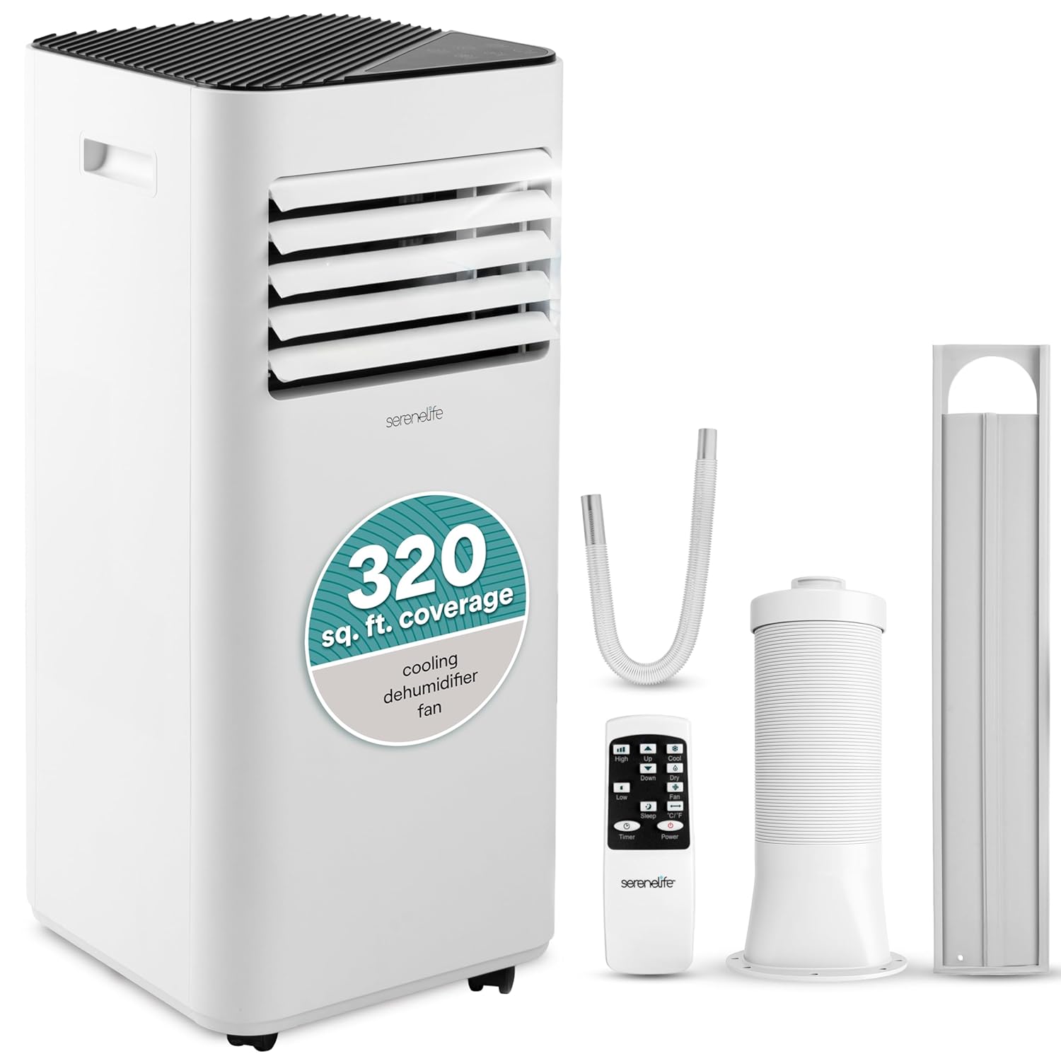 SereneLife Portable Air Conditioner 10000 BTU - 3-in-1 Compact Standing Air Conditioner for Room Up to 320 Sq