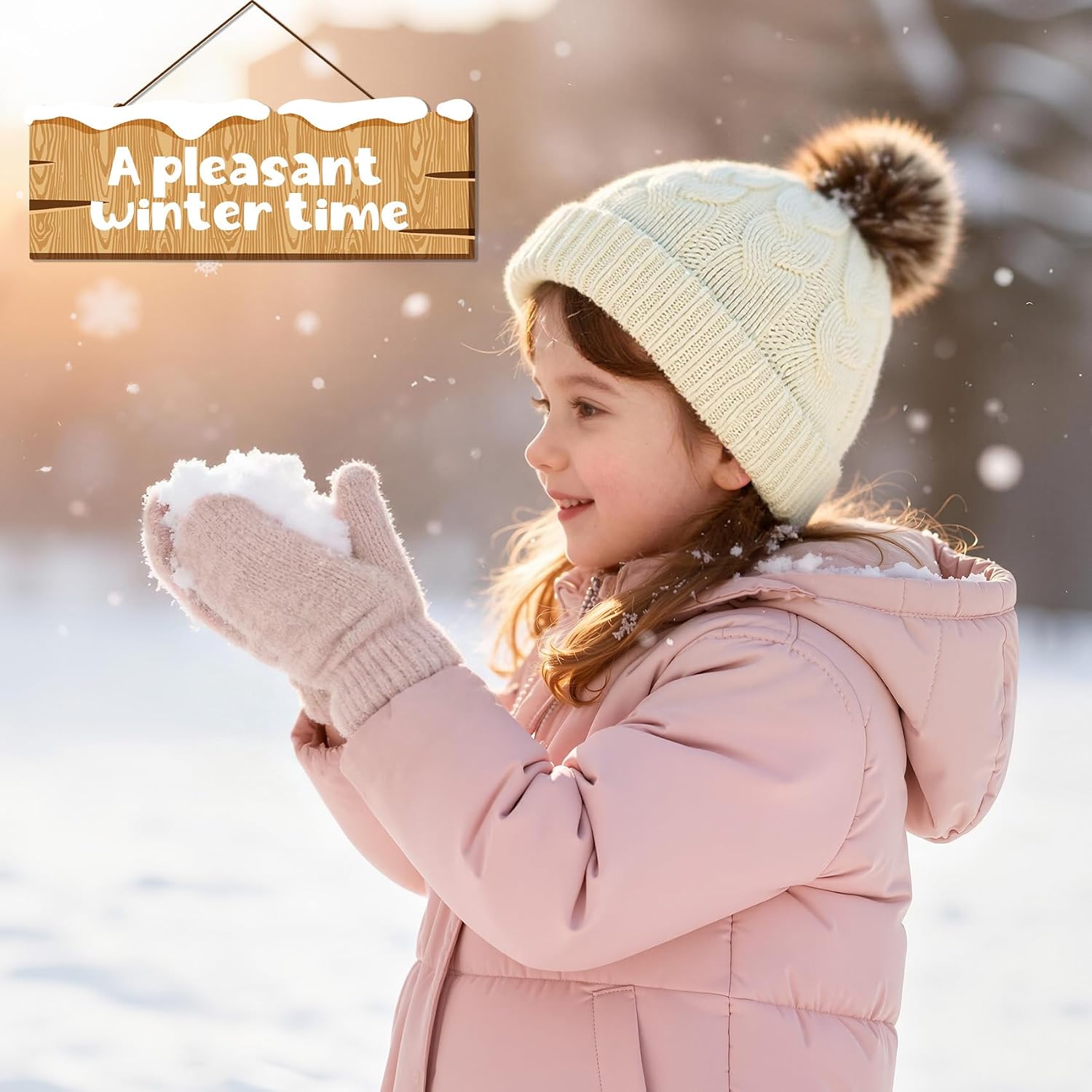 Durio Knit Toddler Mittens - Thick, Soft, Warm Crochet Winter Baby Infant Mittens and Gloves