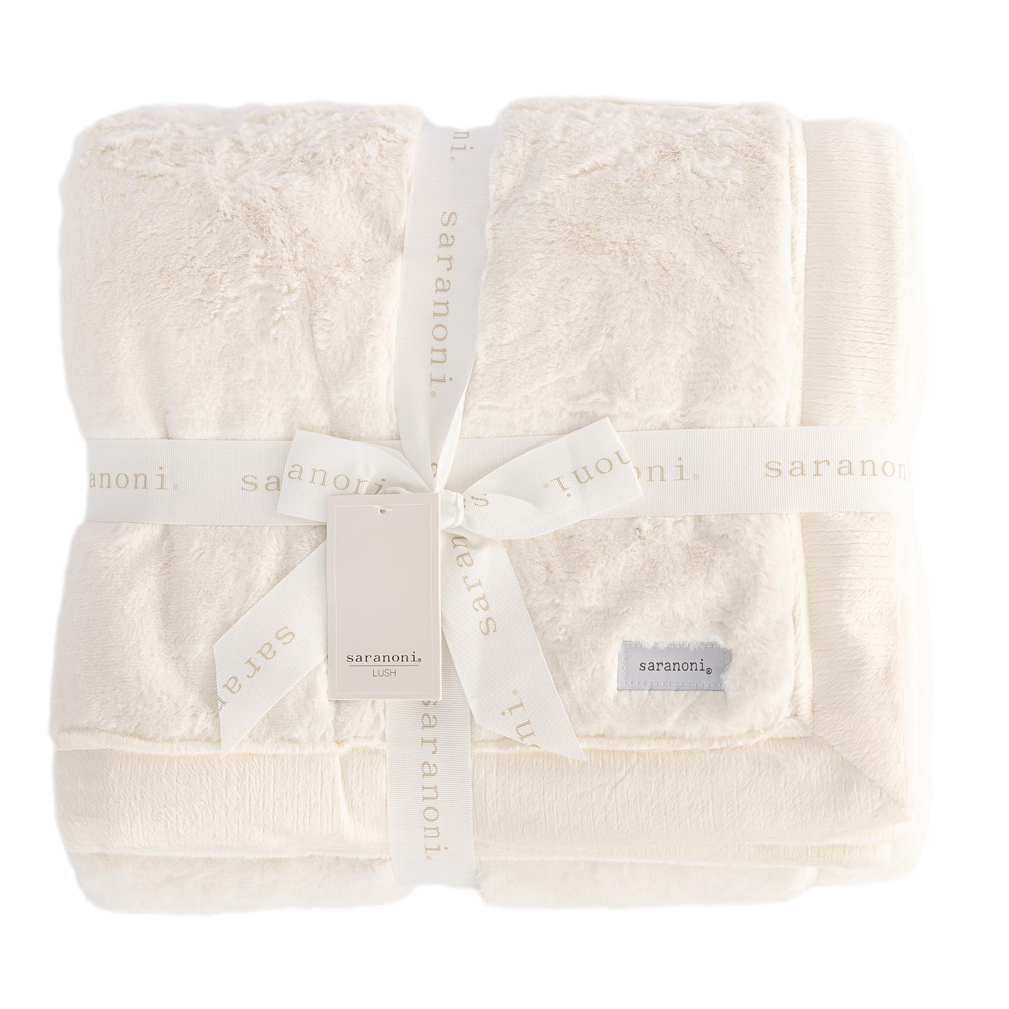 Saranoni Oversized Luxury Blanket | Breathable Super Soft, Lush, Plush Comfy Blankets for Adults | Natural - X-Large 60” x 80”