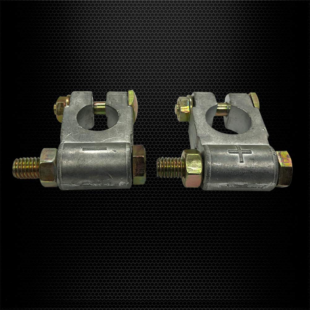 Lead Alloy Military Spec Battery Terminal Connectors, Ampper Top Post Battery Terminals Clamp Set for Marine Car Boat RV Vehicles (1 Pair)
