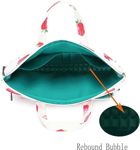 Miniatura 10 de Canvaslove Nuevo Bolso Ligero de Hombro para Laptop con Diseño de Flores Gris Rosa