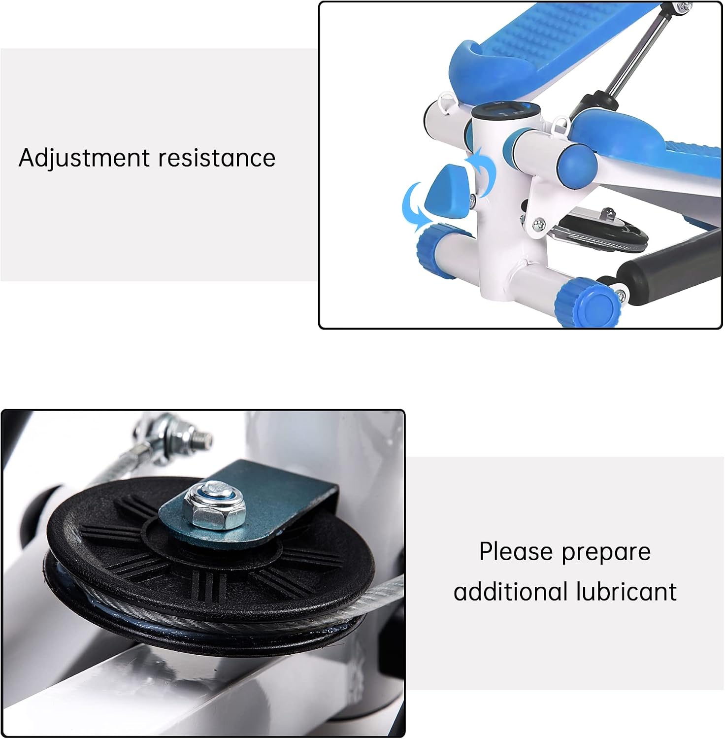 Real Relax Mini Stair Stepper with Resistance Bands and LCD Monitor, Fitness Exercise Equipment