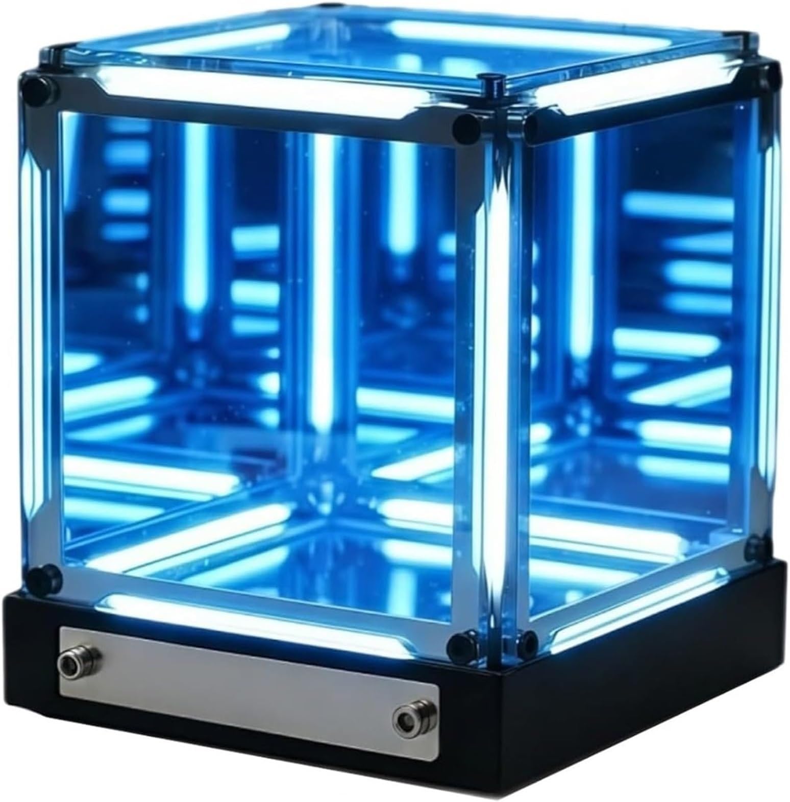 Infinite Space Abyss Lamp, 4D Tesseract Cube Infinite Space Abyss Light Touch Dimmable Infinity Mirror Cubes Rechargeable LED Hyper Cube Night Light for Ambient Decor(Blue)