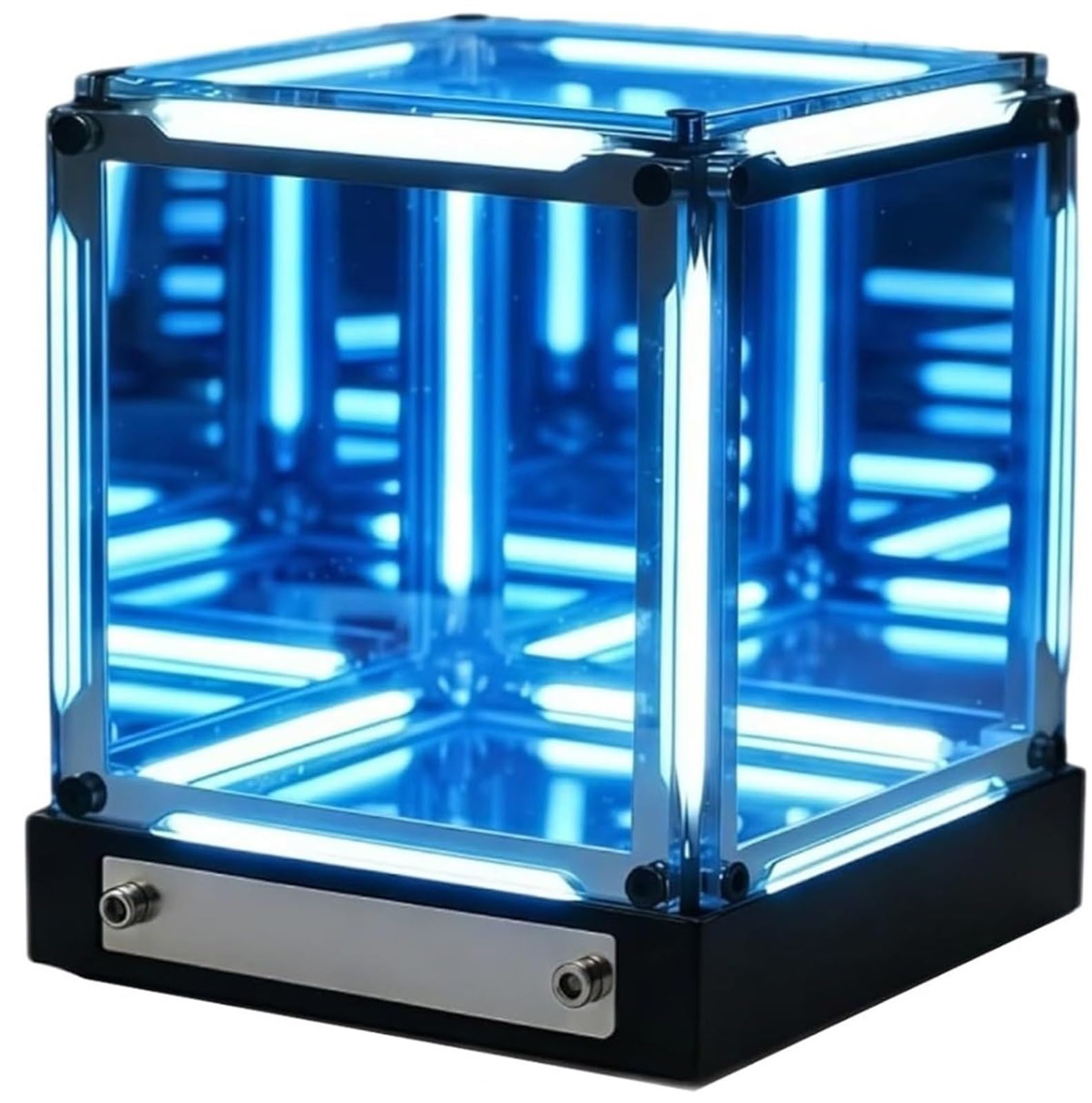 HUFENYU Infinite Space Abyss Lamp 4D Tesseract Cube Infinite Space Abyss Light Touch Dimmable Infinity Mirror Cubes Rechargeable LED Hyper Cube Night Light(Blue)