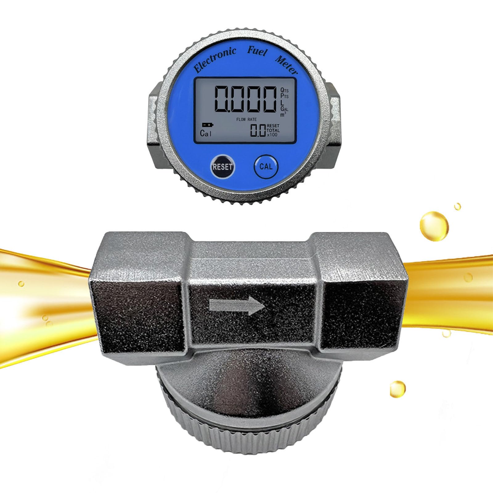 Flussometro digitale DN20/DN25 per acqua olio flussi in acciaio inossidabile misuratore di controllo QTS PTS L GAL Flussometro in acciaio inossidabile
