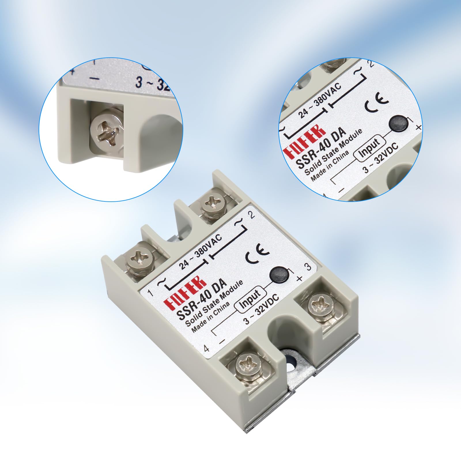SSR-40DA Relè Stato Solido AYWHP relè Modulo 40A 3-32V DC-AC Relè per Il Processo di Automazione Industriale Elettronica per l'illuminazione