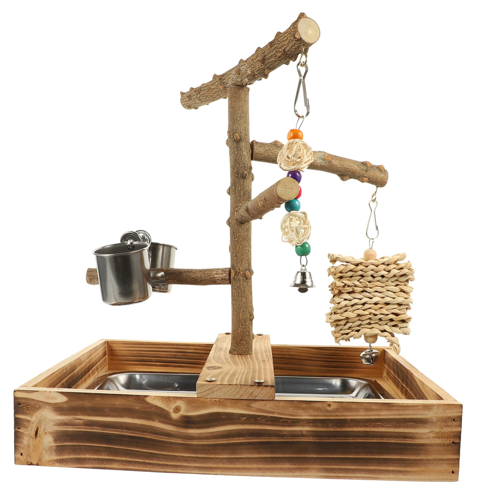 Housoutil Percha De Escritorio para Accesorio De Madera para Pájaros Juguete De Equilibrio para Aves