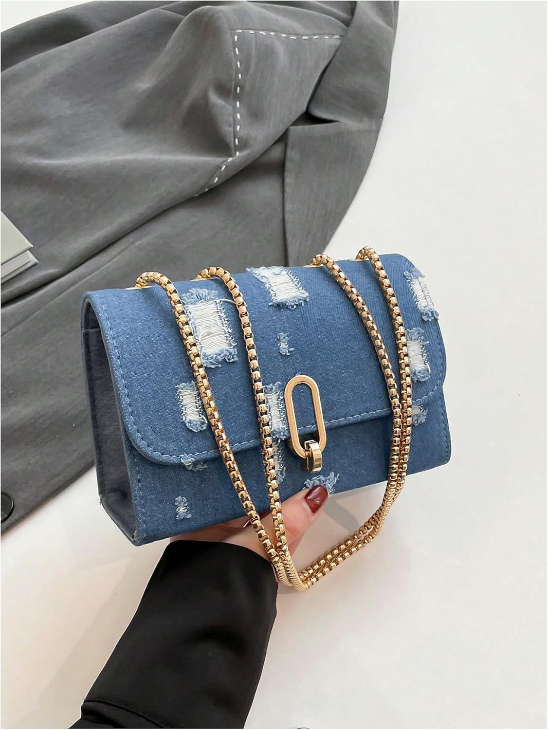 QWINEE Women's Leopard Purse Cheetah Print Purses Y2k Evening Chain Shoulder Bag Clutch - Image 6