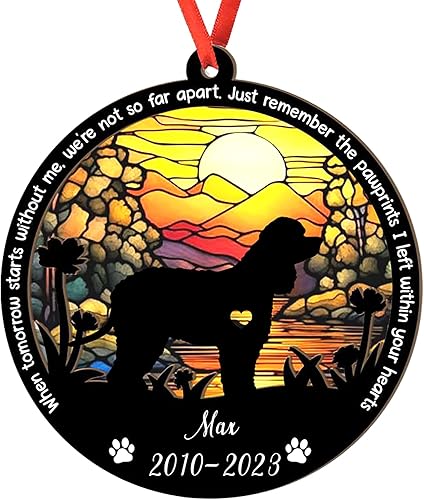 Miniatura 110 de Adorno personalizado para atrapasoles Bichon Frise, Bichon Frise Sun Catcher Adorno de Navidad – Regalo para perro amante, Bichon Frise 3D 2 capas