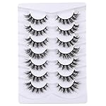 Mebver False Eyelashes Cat Eye Lashes Faux Mink Lashes Natural Look Fluffy Wispy Lashes That Look Like Extensions Pestaas Postizas D Curl Lash Strips Short Fox Eye Lashes 7 Pairs Pack