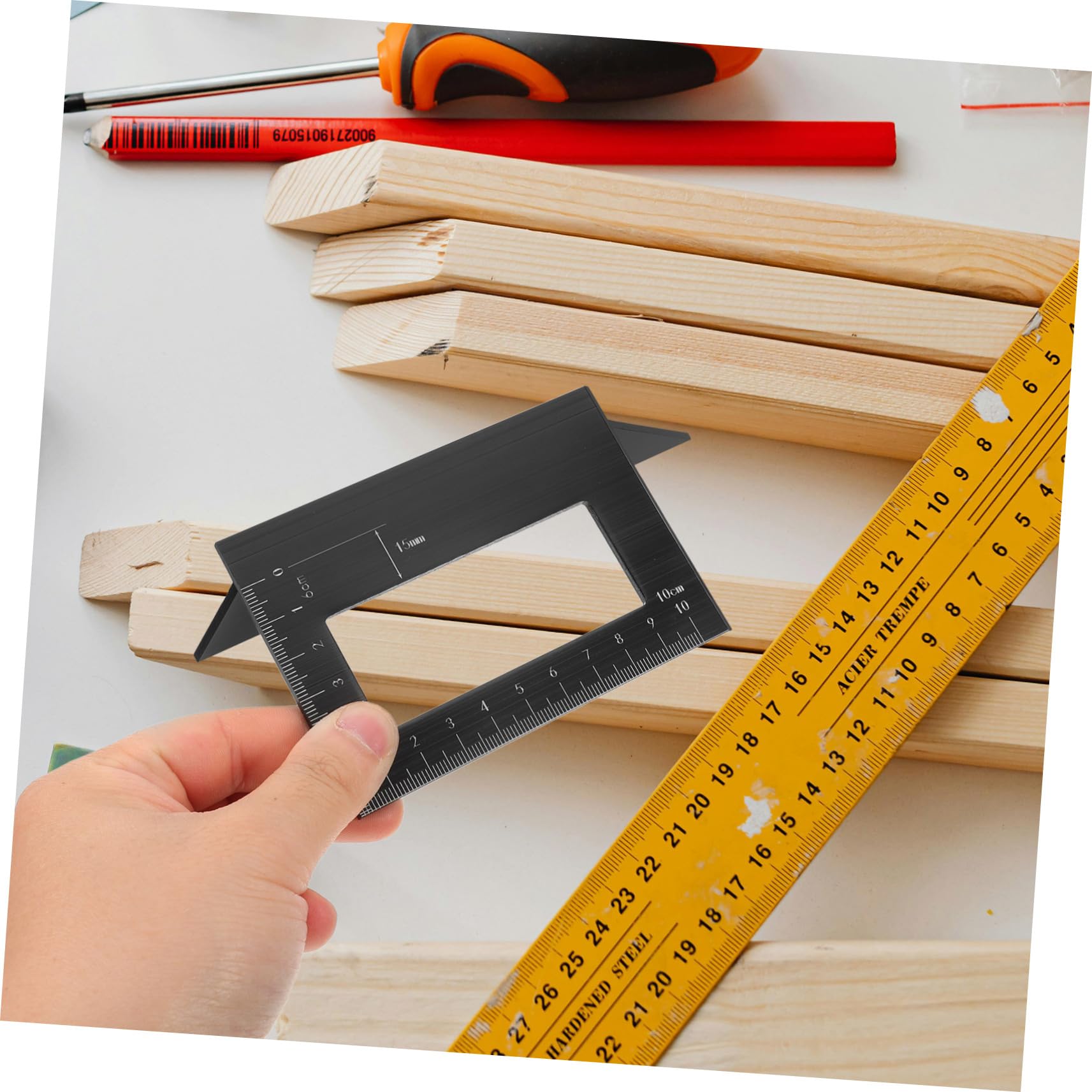 Artibetter 4piezas Regla De Medición Multiángulo De Carpintería Herramienta De Precisión Para Ángulos Líneas y Medidas Diseño Elegante y Práctico Para Proyectos Casa y Construcción