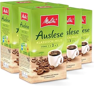 Melitta Auslese Klassisch-Mild Filter-Kaffee 6 x 500g, gemahlen, Pulver für Filterkaffeemaschinen, mittlere Röstung, geröstet in Deutschland, im Tray