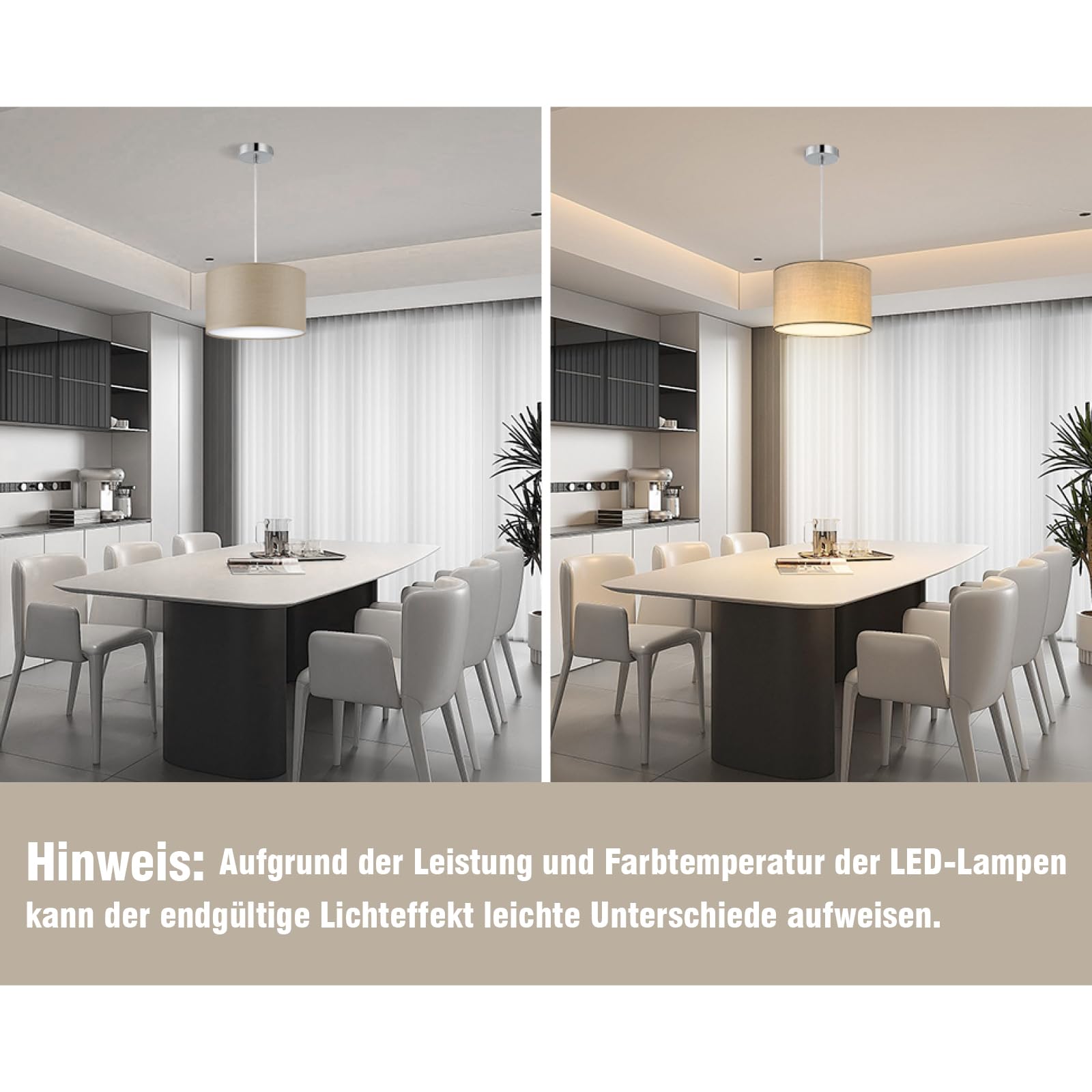 Zedelmaier Hängelampe Lampenschirm Deckenlampe Hängend mit Stofflampenschirm E27x1/Max.40w Hängelampe Wohnzimmer Schlafzimmer Esszimmer Schlafzimmerlampe Wohnzimmerlampe Pendelleuchte (Taupe, Φ30cm)