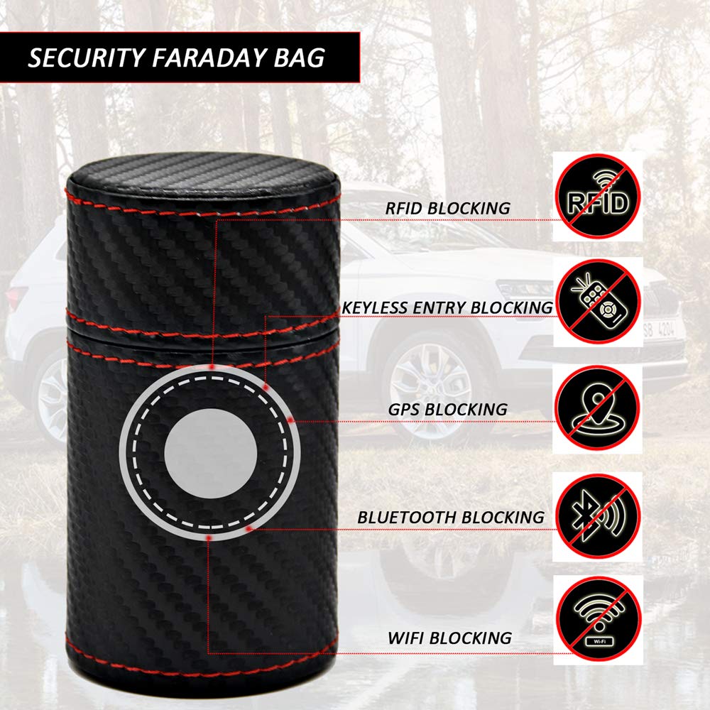 Boîte Faraday Pour Clé De Voiture Keyless - Protection Anti-piratage - Cuir PU 14x11x7.5cm - Noir