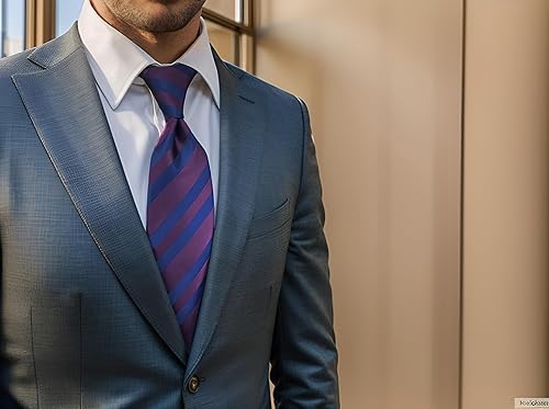 Vista 20 de S&W SHLAX&WING Corbata para hombres Lazos a rayas verde, amarillo y azul para trajes de negocios