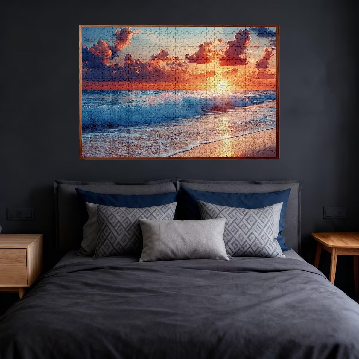Puzzle 1500 elementów dorośli plaża, puzzle z falą elementów, niemożliwe puzzle z wykwintnym pudełkiem do pakowania, klasyczne drewniane puzzle gry edukacyjne na prezent dla kobiet, dekoracja domu