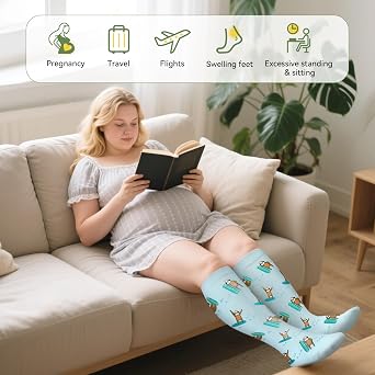 Wide Calf Knee-High Compression Socks for Women and Men, 3 Pairs