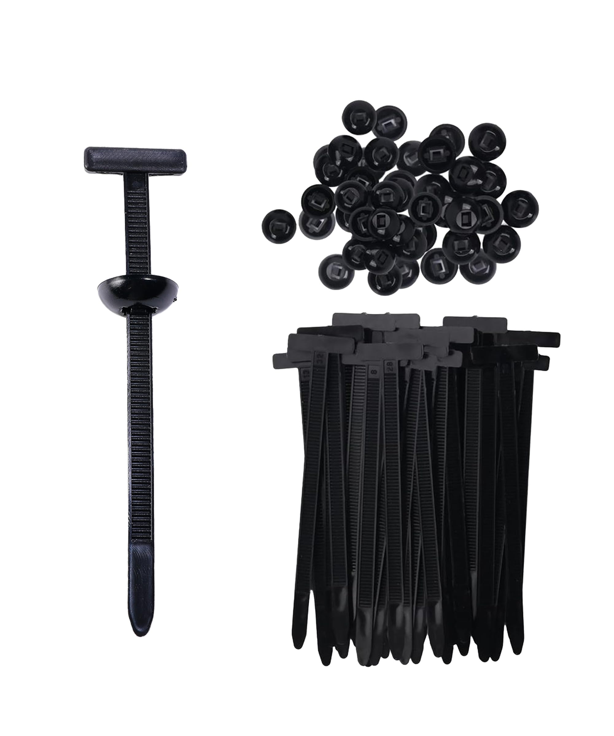 Xibao Auto-Befestigungsclips,Kabelbinder-Verschluss Für Reparaturen,Schwerlast Selbstverriegelnde Kunststoff Kabelbinder Halter,Geeignet für Befestigung von Radkästen,Kofferraumverkleidungen (50PCS)