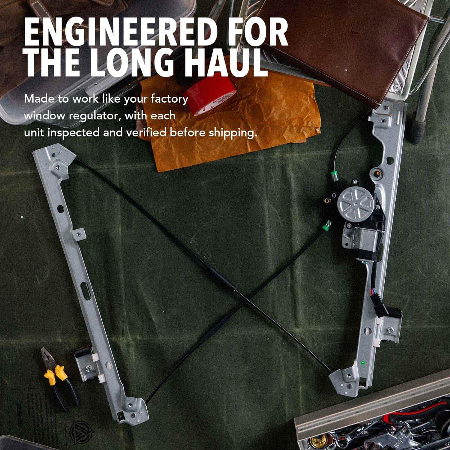 JC Whitney JFBAJCWWR00061 Front Left Power Window Regulator - Compatible with Hyundai Sonata 2011-2014