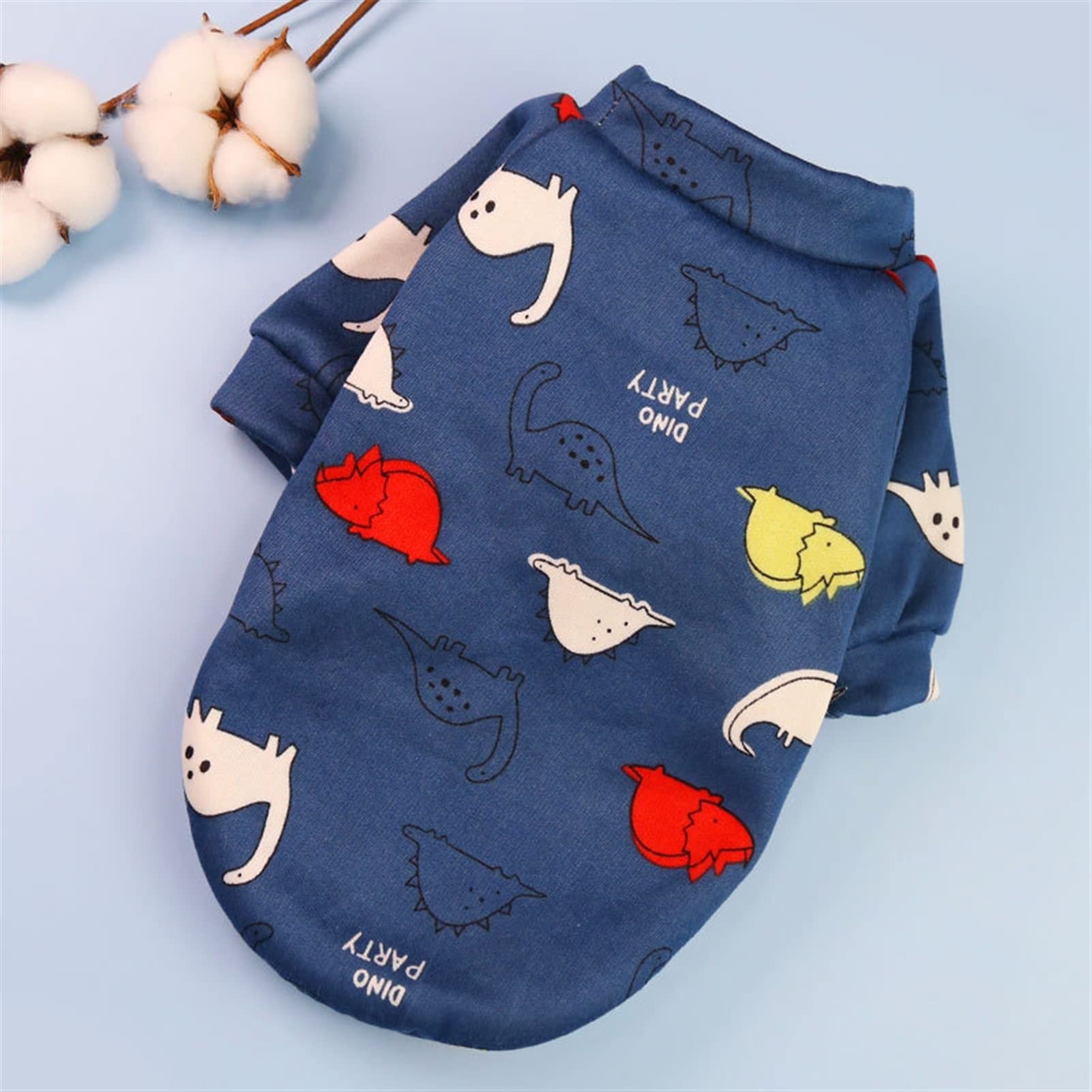 Pour chihuahua et petit chien : joli manteau imprimé dinosaure bleu taille M
