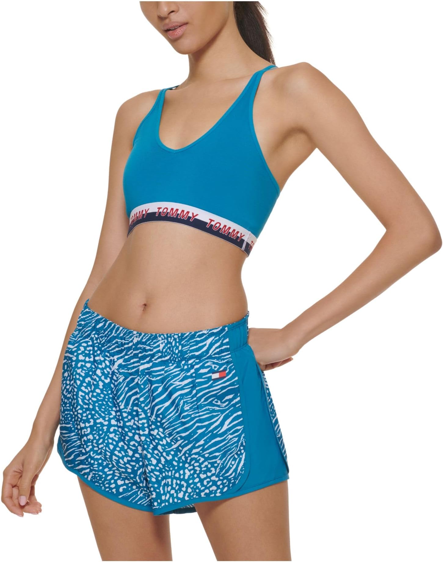Sport Womens Logo Fitness Sports Bra Blue XL