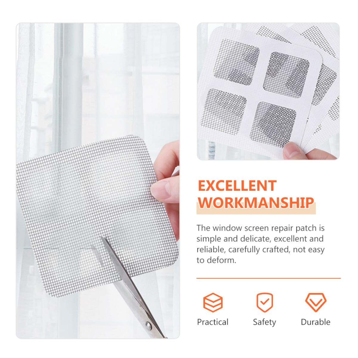 DOITOOL 30 Pieces Adhesive Window Screen Repair Patch Tape Strong Self-Adhesive Mesh Patch for Screen Door Tear Hole Fixing