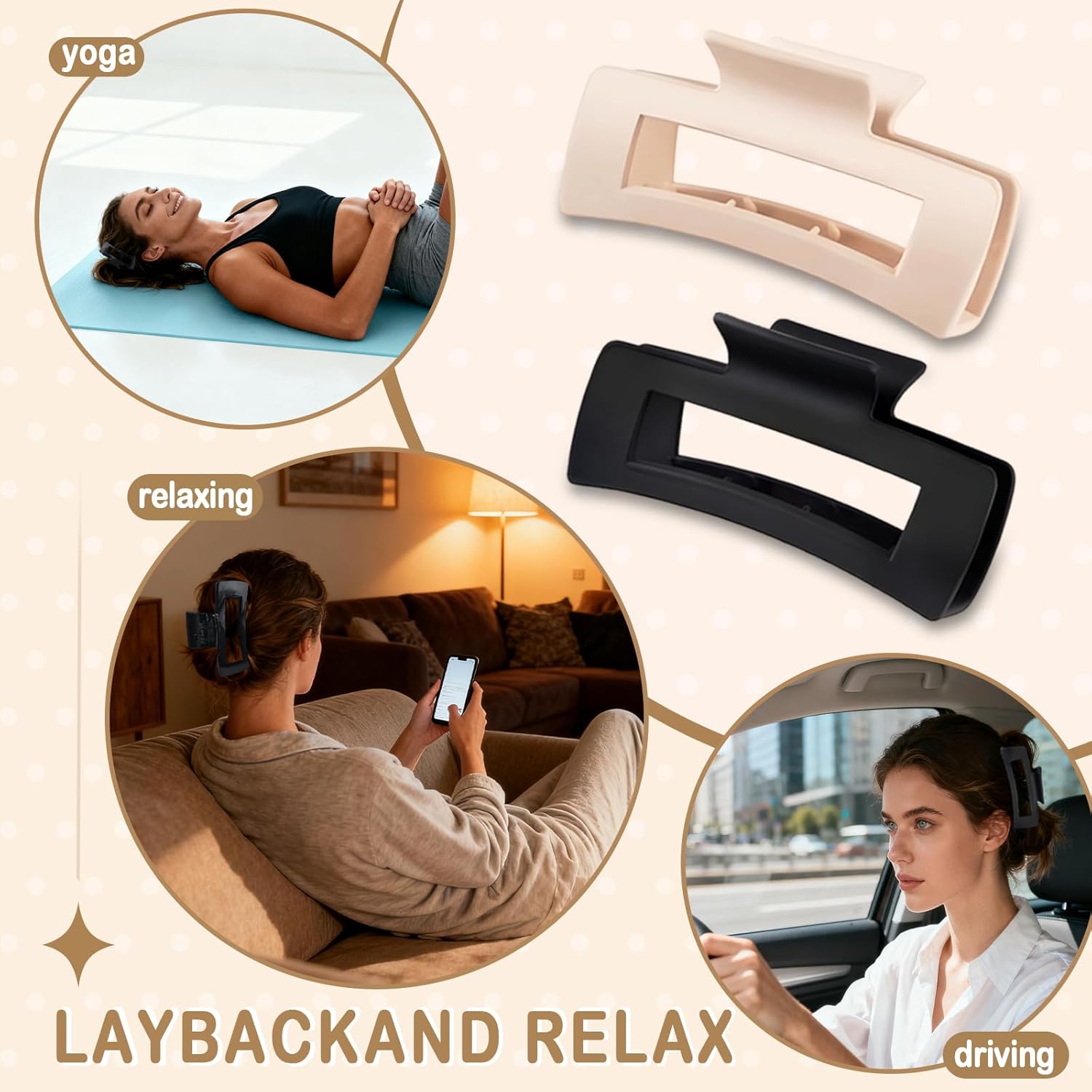 4 PCS Cloud Claw Clips for Women Girls, 4.2 Inch Soft Flexible Silicone Hair Claws, Extra Large Non-Slip Strong Hold, Bendable Cozy Comfortable Hair Clip for Thin Thick Curly Hair - Matte1 - Image 4