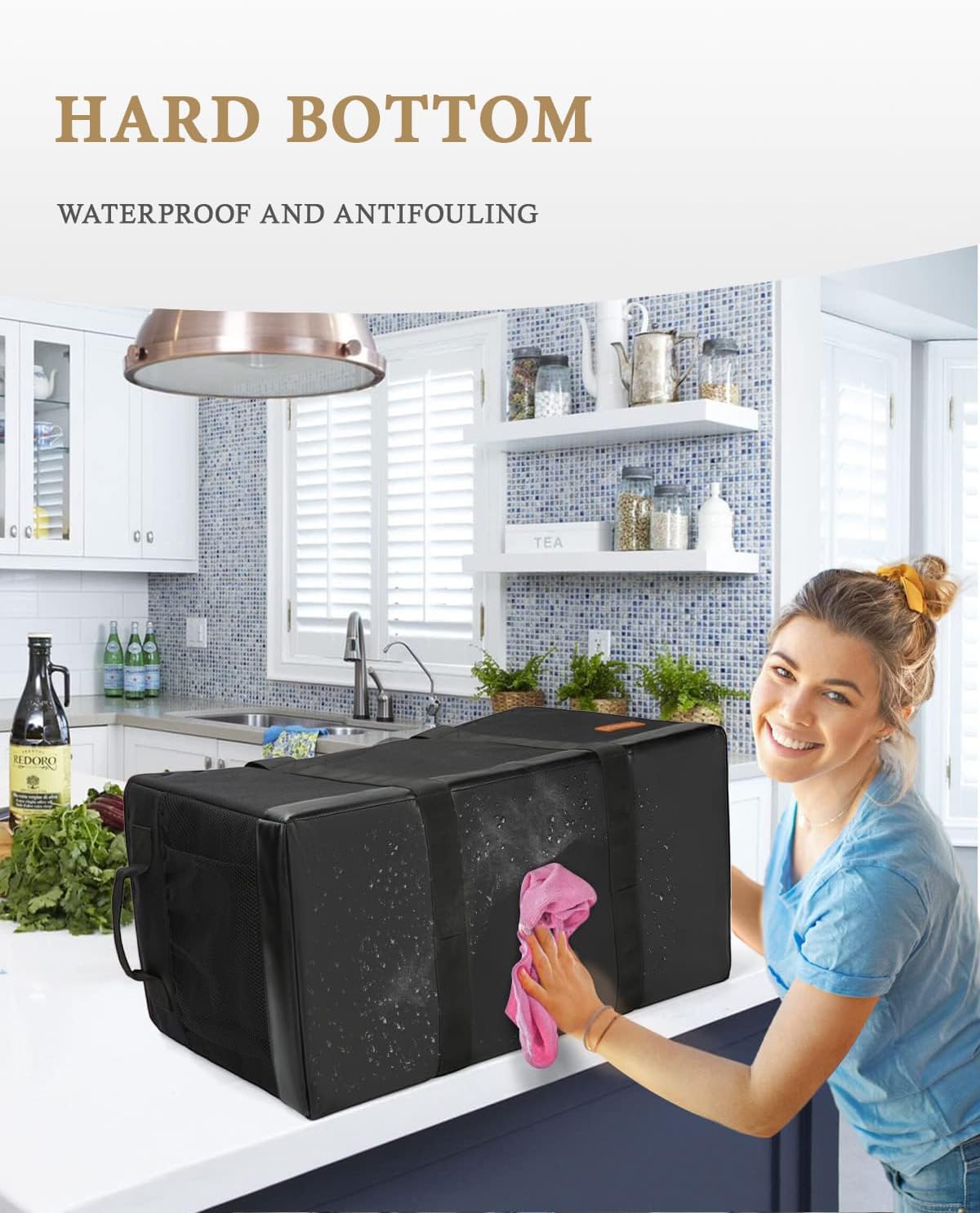 WONDAY Extra Large Utility Tote Bag - Standing Reusable Grocery Bag with Handle - Image 5