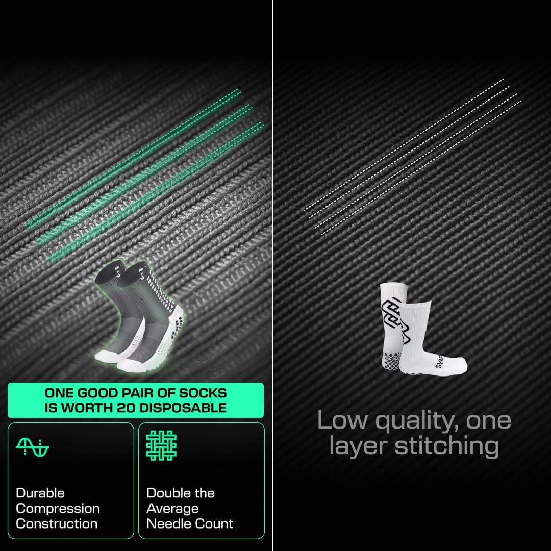 Lux Dual Grip Socks - Soccer Grip Socks for Men and Women. GripArray Performance & Comfort - Image 7