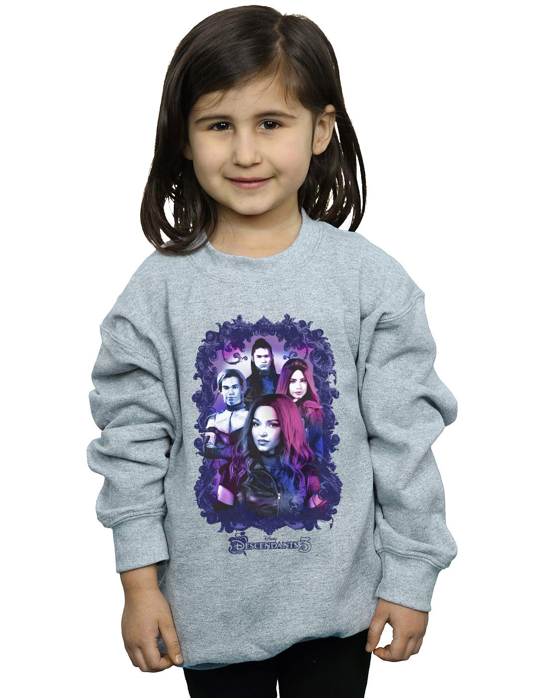 Absolute Cult Girls Sport Grey Disney The Descendants Group Attitude Sweatshirt 7-8 Years