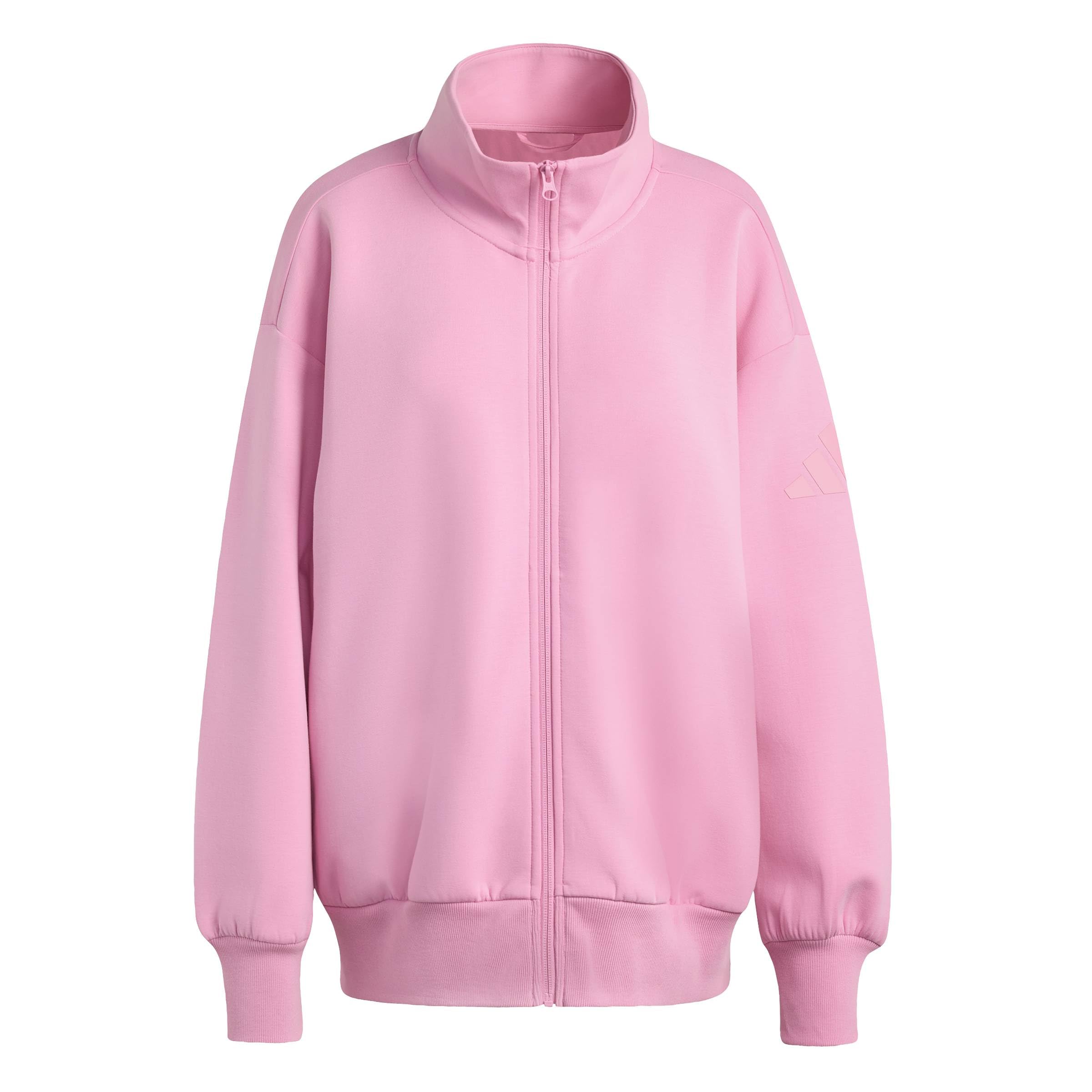 adidas Women's SOFT LUX FULL-ZIP TRACKTOP, st tropic bloom, M