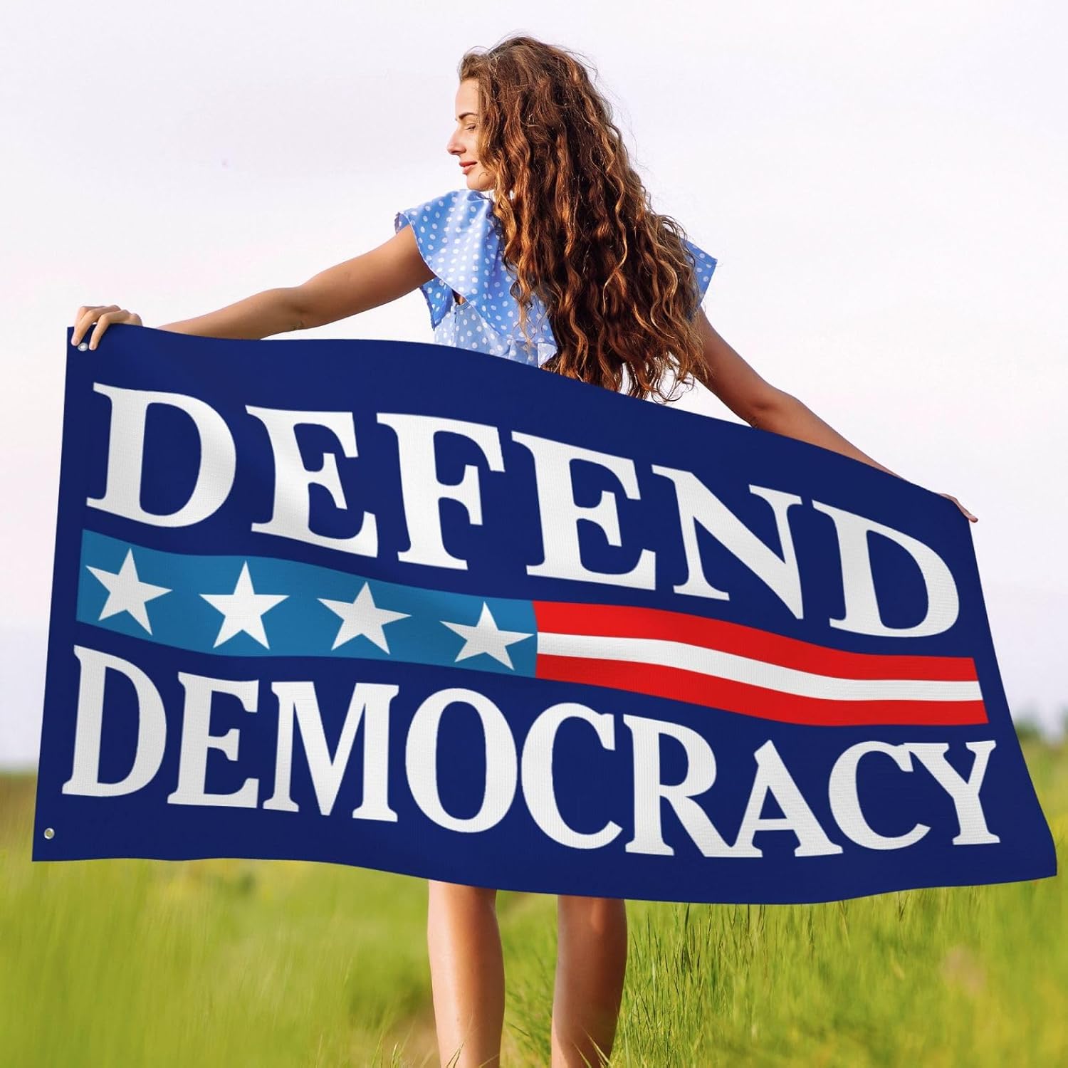 Defend Democracy Flag Sign 3x5 Double Sided Save Democracy Flag Banner For Festival Party Holiday No Flagstand