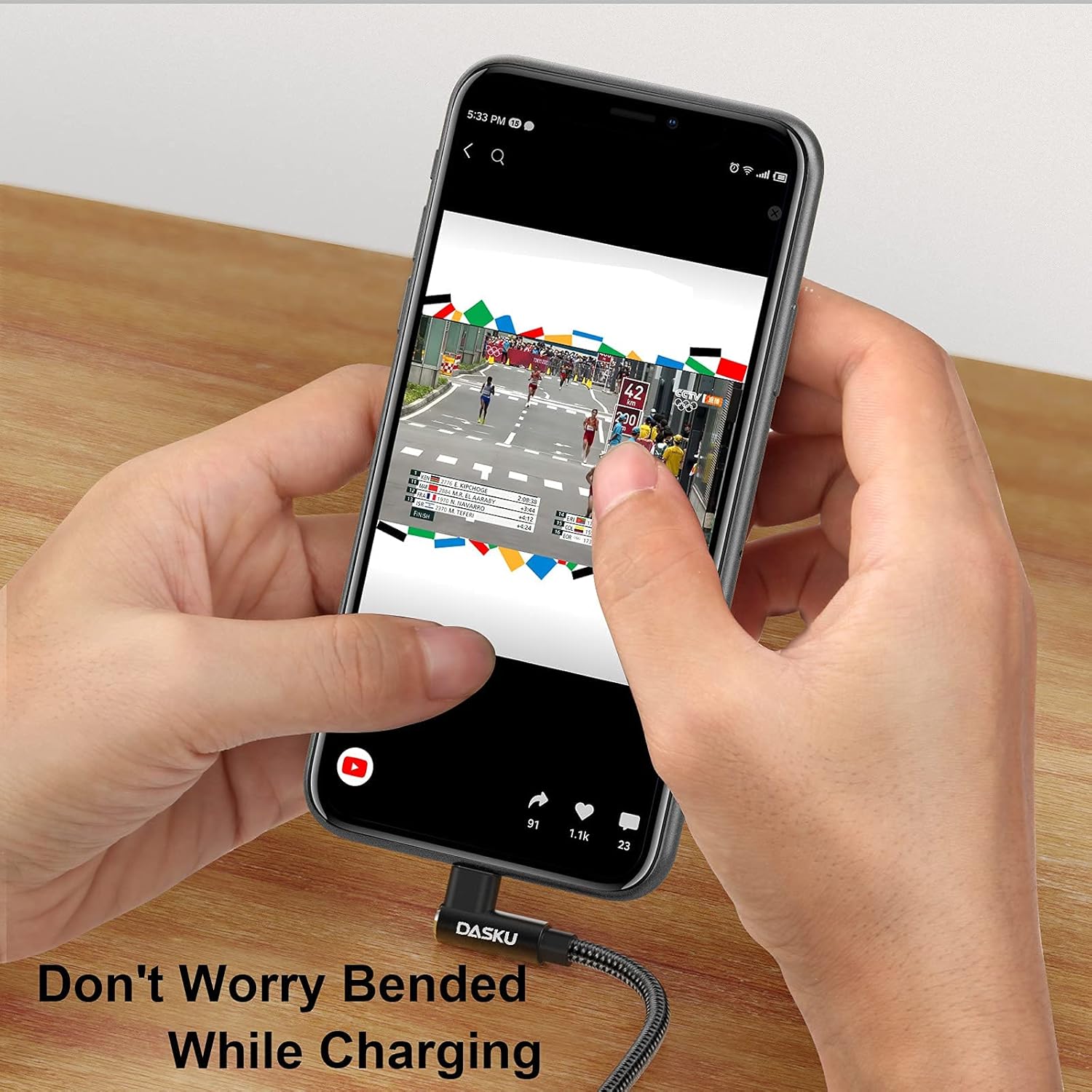 2Pack 10ft iPhone Charger 90 Degree Lightning Cable Right Angle Long USB Charging Cord Compatible with Apple iPhone 14 13 12 11 Pro Max XS XR X 8 7 6 5 Plus iPad iPod - Image 3