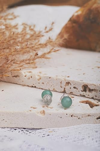 Miniatura 6 de Studs Earrings for Women Jade Earrings Studs for Men Stone Earrings Posts Gift for Graduation Birthday Anniversary Holidays (A Pair of Studs,