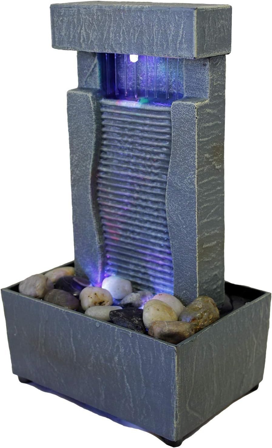 11" H Raining Slate Color Changing LED Fountain (No Adapter) : Home & Kitchen