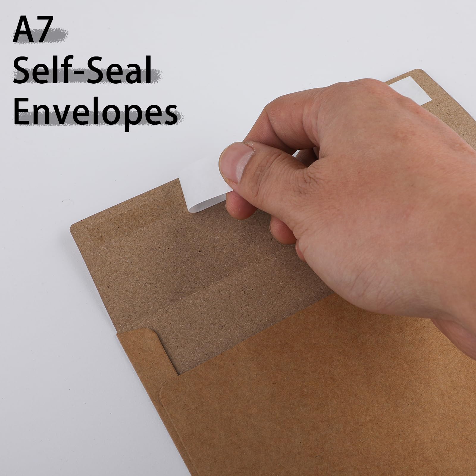 Lot de 200 enveloppes auto-adhésives A7 pour cartes de vœux et invitations Marron 120 g/m² Papier coloré de qualité supérieure pour mariage, papeterie