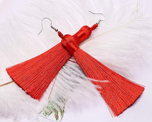 Miniatura 6 de Tupalizy 10 borlas suaves y sedosas hechas a mano con lazo para colgar marcapáginas, llaveros, aretes, pulseras, fabricación de joyas, recuerdo